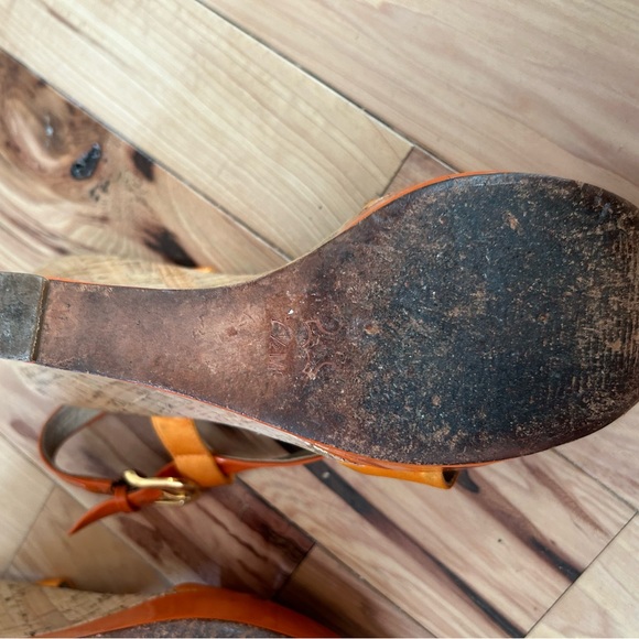 Via Spiga orange wedge sandals size 7.5 - Picture 5 of 7